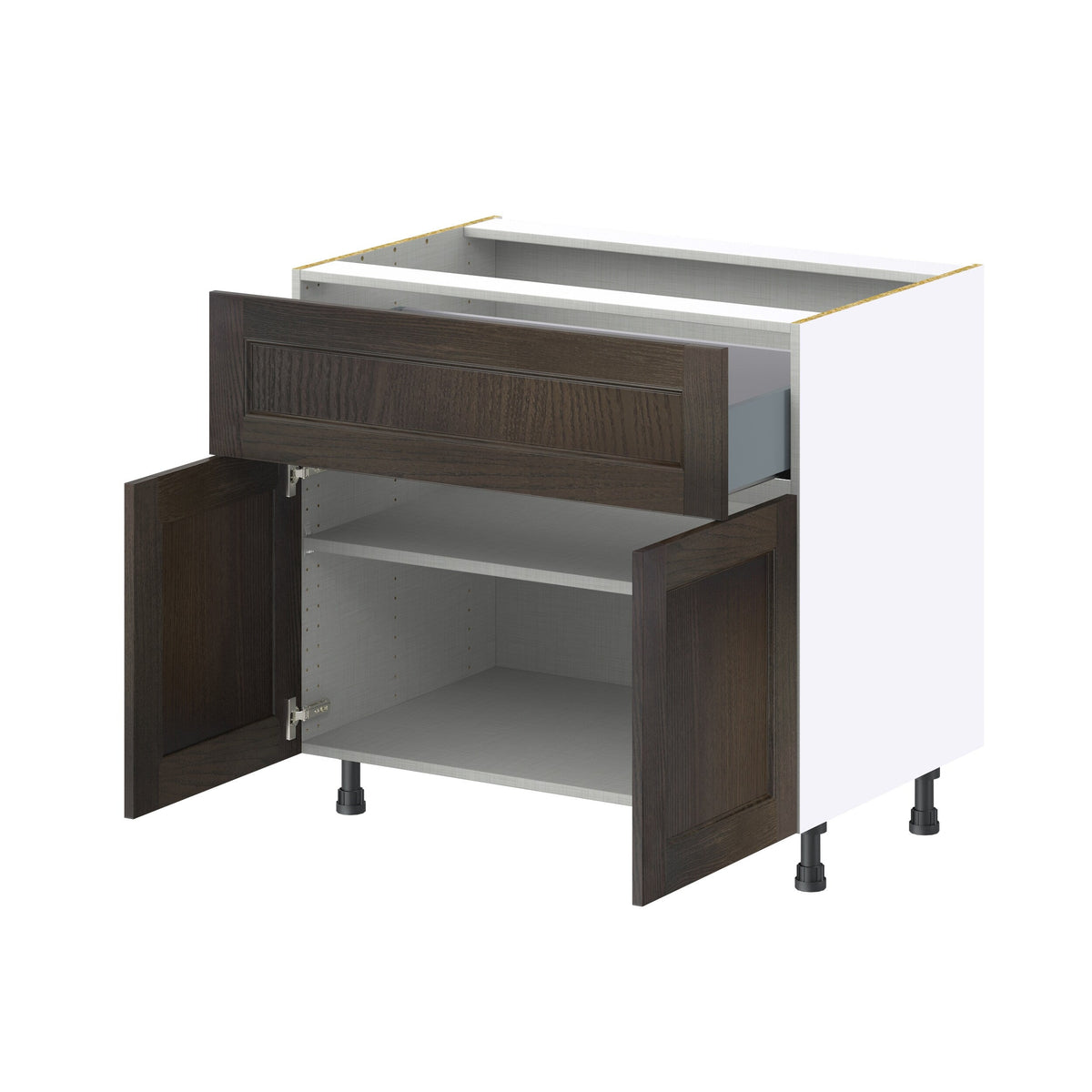 Hugo&Borg Montclaire 36-in W x 34.5-in H x 24-in D Wood 1-Drawer Base Fully Assembled Cabinet (Recessed Panel Shaker Style)