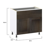 Hugo&Borg Montclaire 36-in W x 34.5-in H x 24-in D Wood 1-Drawer Base Fully Assembled Cabinet (Recessed Panel Shaker Style)