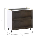 Hugo&Borg Montclaire 36-in W x 34.5-in H x 24-in D Wood 3-Drawer Base Fully Assembled Cabinet (Recessed Panel Style)