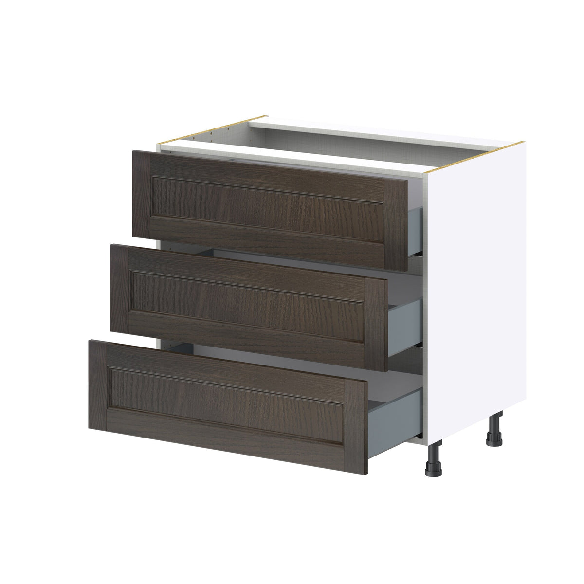 Hugo&Borg Montclaire 36-in W x 34.5-in H x 24-in D Wood 3-Drawer Base Fully Assembled Cabinet (Recessed Panel Style)