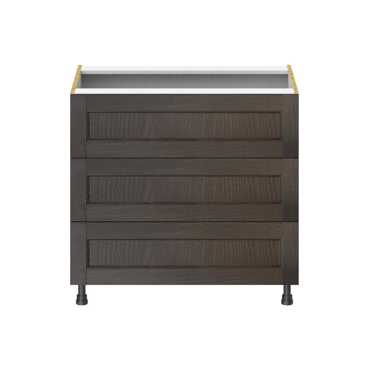 Hugo&Borg Montclaire 36-in W x 34.5-in H x 24-in D Wood 3-Drawer Base Fully Assembled Cabinet (Recessed Panel Style)