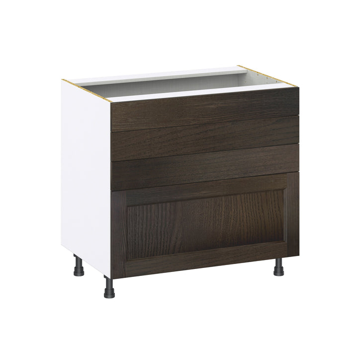 Hugo&Borg Montclaire 36-in W x 34.5-in H x 24-in D Wood 4-Drawer Base Fully Assembled Cabinet (Recessed Panel Style)