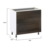Hugo&Borg Montclaire 36-in W x 34.5-in H x 24-in D Wood 4-Drawer Base Fully Assembled Cabinet (Recessed Panel Style)