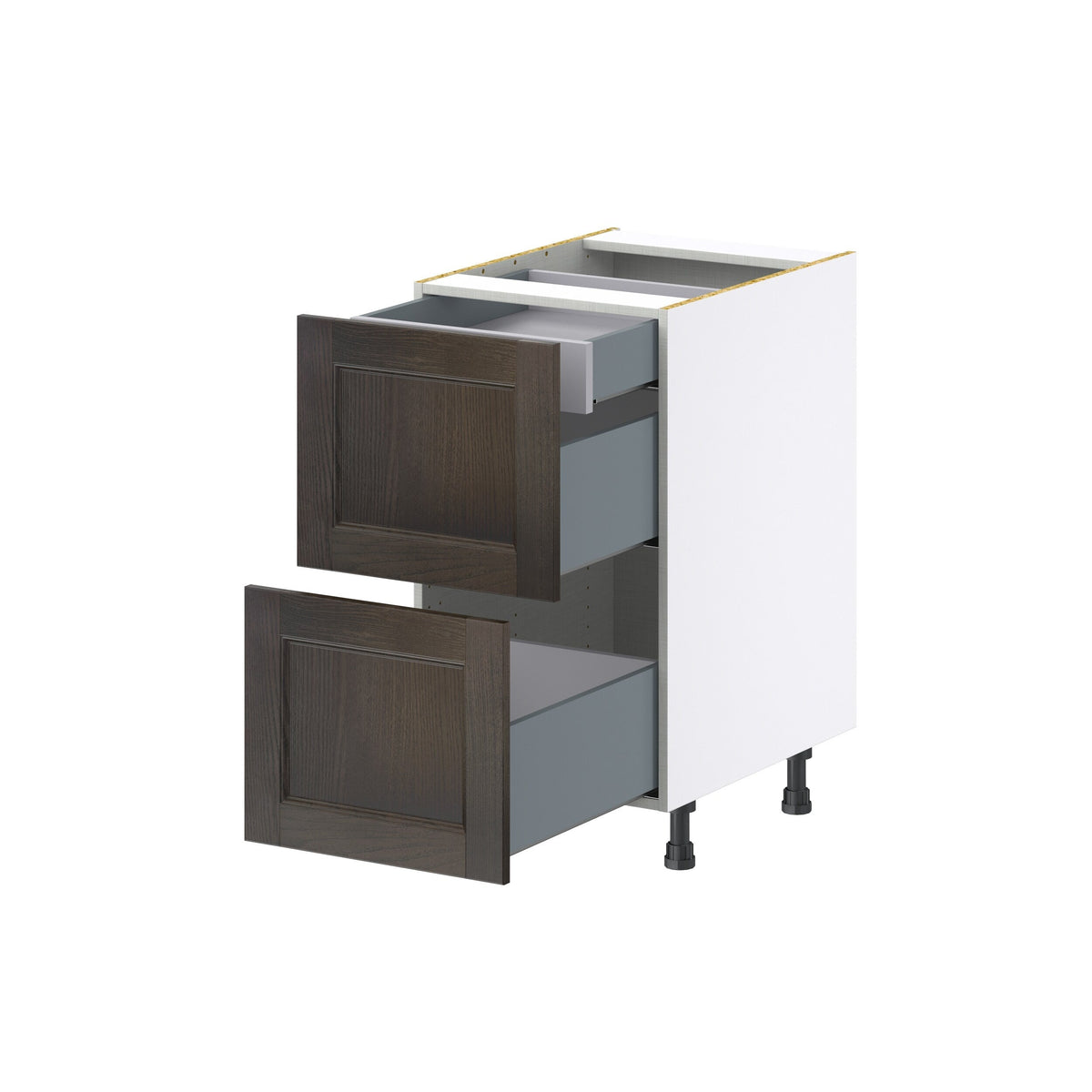 Hugo&Borg Montclaire 18-in W x 34.5-in H x 24-in D Wood 3-Drawer Base Fully Assembled Cabinet (Recessed Panel Style)