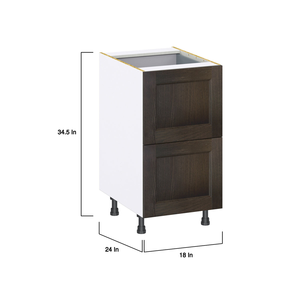 Hugo&Borg Montclaire 18-in W x 34.5-in H x 24-in D Wood 3-Drawer Base Fully Assembled Cabinet (Recessed Panel Style)