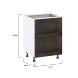 Hugo&Borg Montclaire 24-in W x 34.5-in H x 24-in D Wood 3-Drawer Base Fully Assembled Cabinet (Recessed Panel Style)