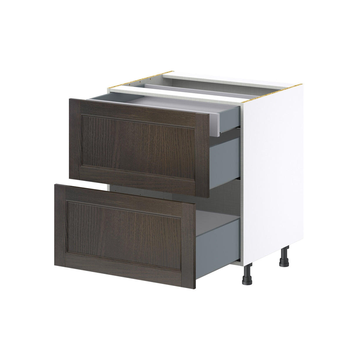 Hugo&Borg Montclaire 30-in W x 34.5-in H x 24-in D Wood 3-Drawer Base Fully Assembled Cabinet (Recessed Panel Style)