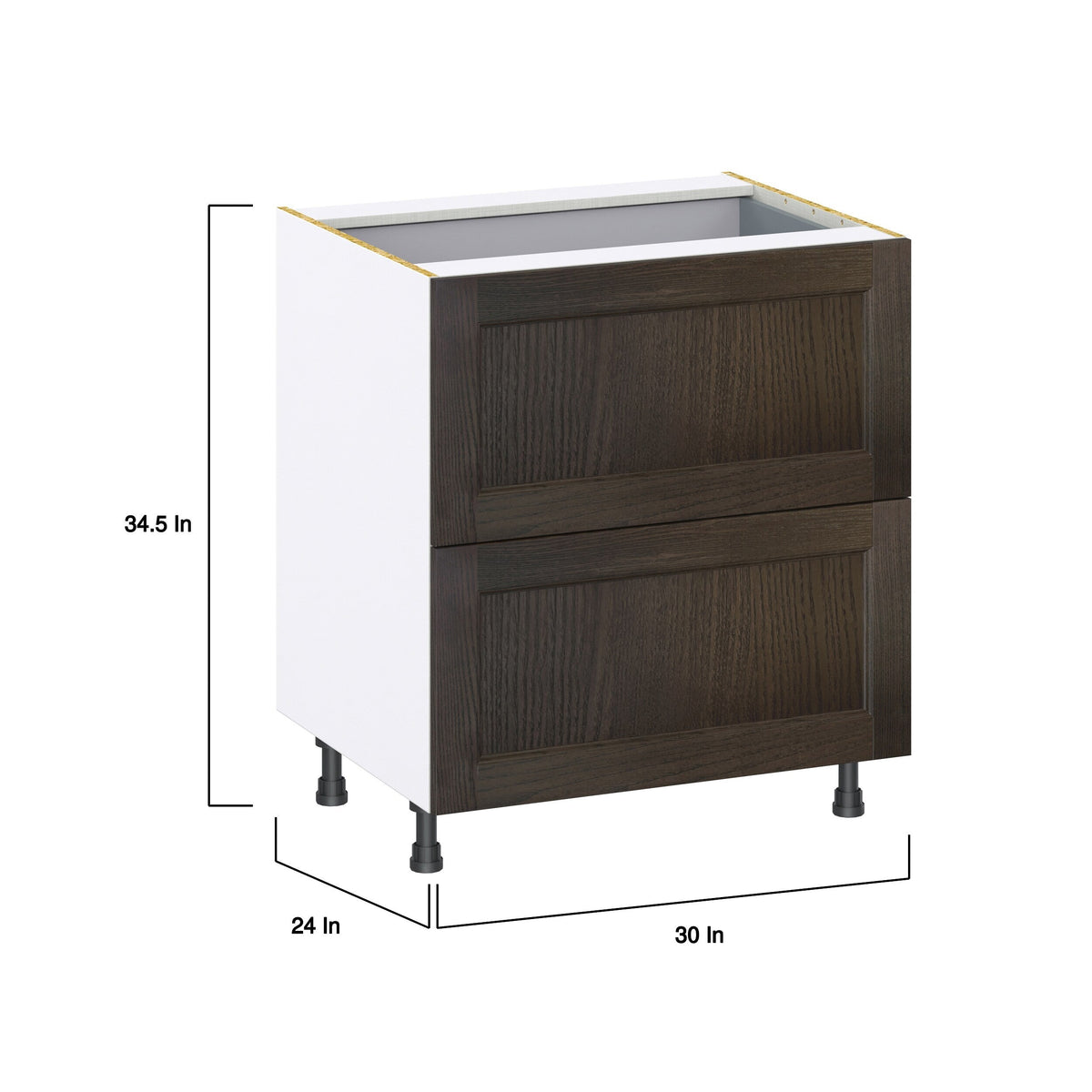 Hugo&Borg Montclaire 30-in W x 34.5-in H x 24-in D Wood 3-Drawer Base Fully Assembled Cabinet (Recessed Panel Style)