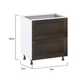Hugo&Borg Montclaire 30-in W x 34.5-in H x 24-in D Wood 3-Drawer Base Fully Assembled Cabinet (Recessed Panel Style)