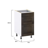 Hugo&Borg Montclaire 18-in W x 34.5-in H x 24-in D Wood 3-Drawer Base Fully Assembled Cabinet (Recessed Panel Style)