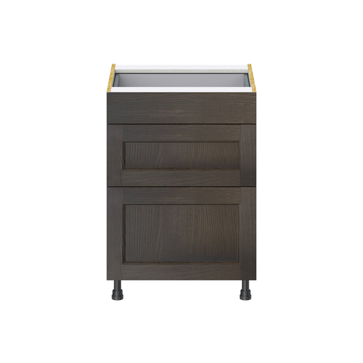 Hugo&Borg Montclaire 24-in W x 34.5-in H x 24-in D Wood 3-Drawer Base Fully Assembled Cabinet (Recessed Panel Style)