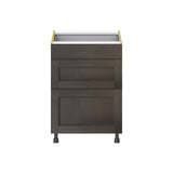 Hugo&Borg Montclaire 24-in W x 34.5-in H x 24-in D Wood 3-Drawer Base Fully Assembled Cabinet (Recessed Panel Style)