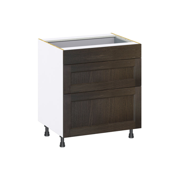 Hugo&Borg Montclaire 30-in W x 34.5-in H x 24-in D Wood 3-Drawer Base Fully Assembled Cabinet (Recessed Panel Style)