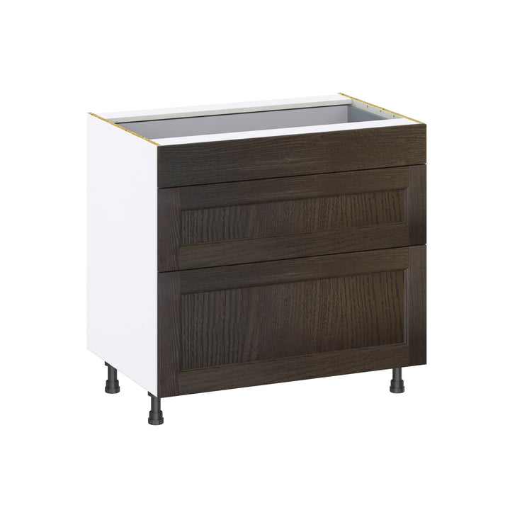 Hugo&Borg Montclaire 36-in W x 34.5-in H x 24-in D Wood 3-Drawer Base Fully Assembled Cabinet (Recessed Panel Style)