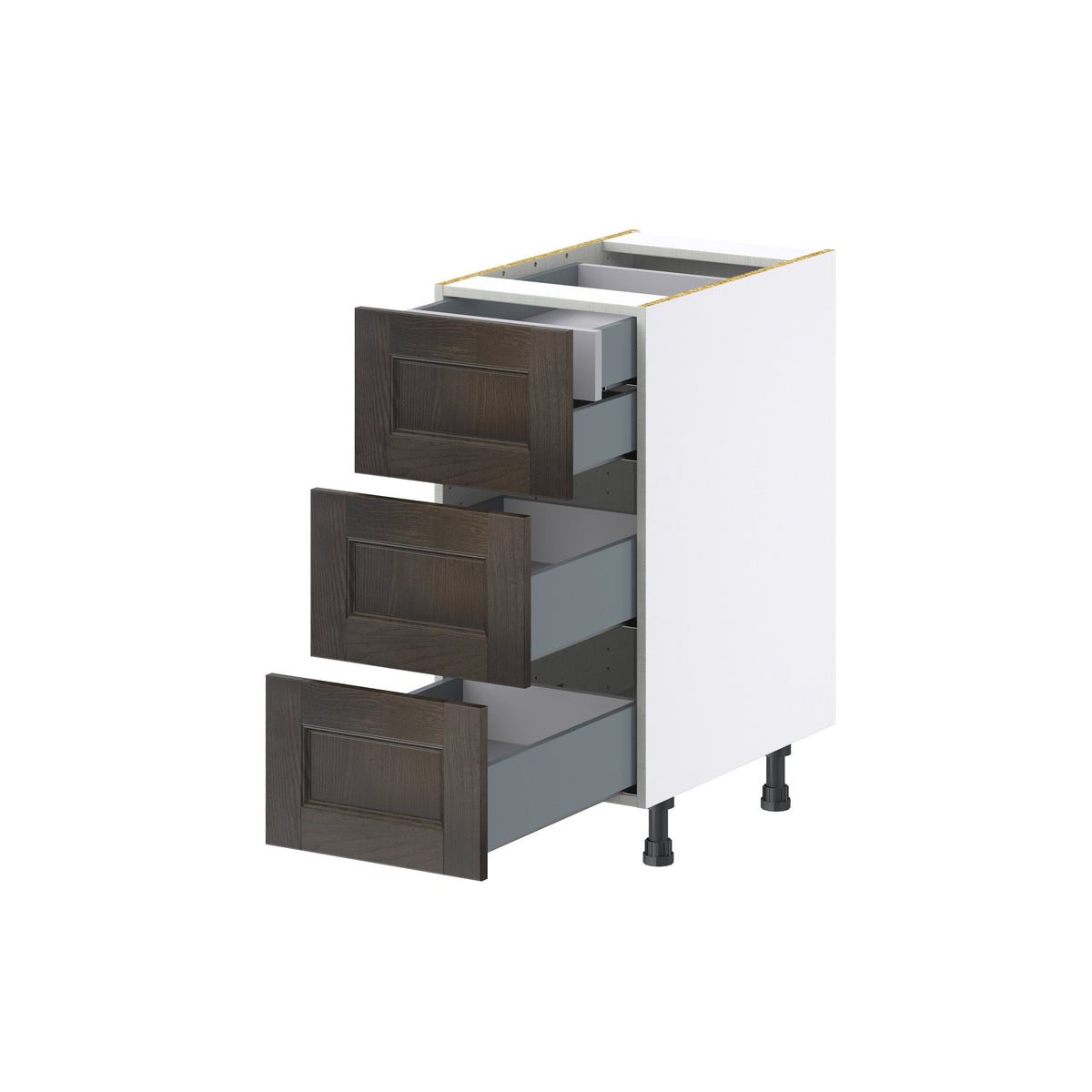Hugo&Borg Montclaire 15-in W x 34.5-in H x 24-in D Wood 4-Drawer Base Fully Assembled Cabinet (Recessed Panel Style)