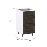 Hugo&Borg Montclaire 18-in W x 34.5-in H x 24-in D Wood 4-Drawer Base Fully Assembled Cabinet (Recessed Panel Style)