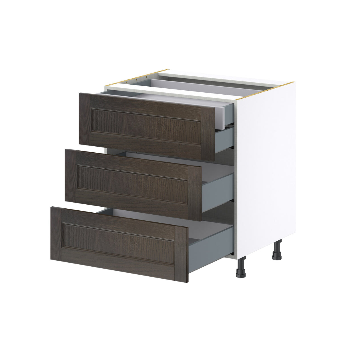 Hugo&Borg Montclaire 30-in W x 34.5-in H x 24-in D Wood 4-Drawer Base Fully Assembled Cabinet (Recessed Panel Style)