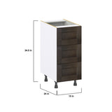 Hugo&Borg Montclaire 15-in W x 34.5-in H x 24-in D Wood 3-Drawer Base Fully Assembled Cabinet (Recessed Panel Style)
