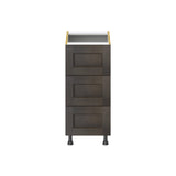 Hugo&Borg Montclaire 15-in W x 34.5-in H x 24-in D Wood 3-Drawer Base Fully Assembled Cabinet (Recessed Panel Style)
