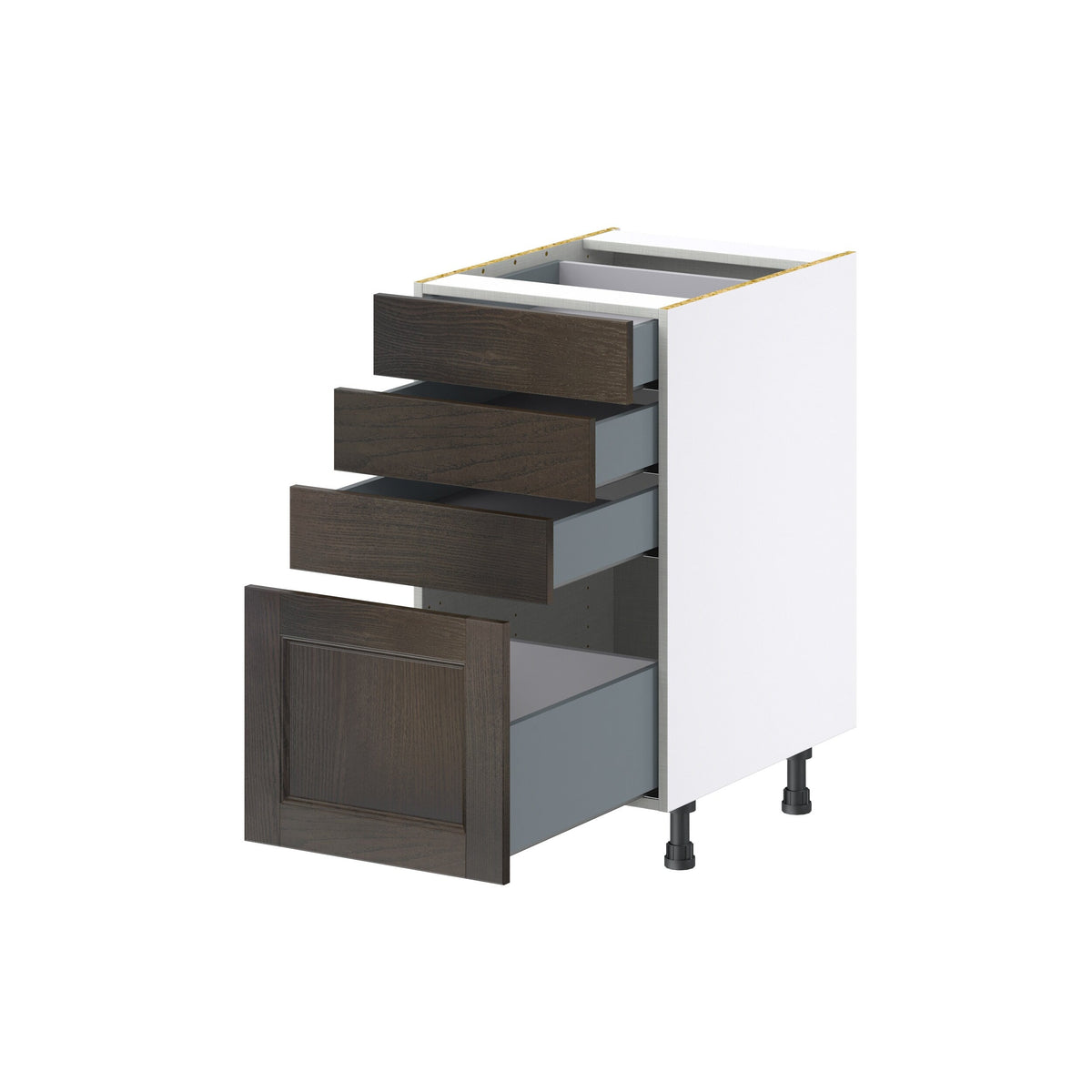 Hugo&Borg Montclaire 18-in W x 34.5-in H x 24-in D Wood 4-Drawer Base Fully Assembled Cabinet (Recessed Panel Style)