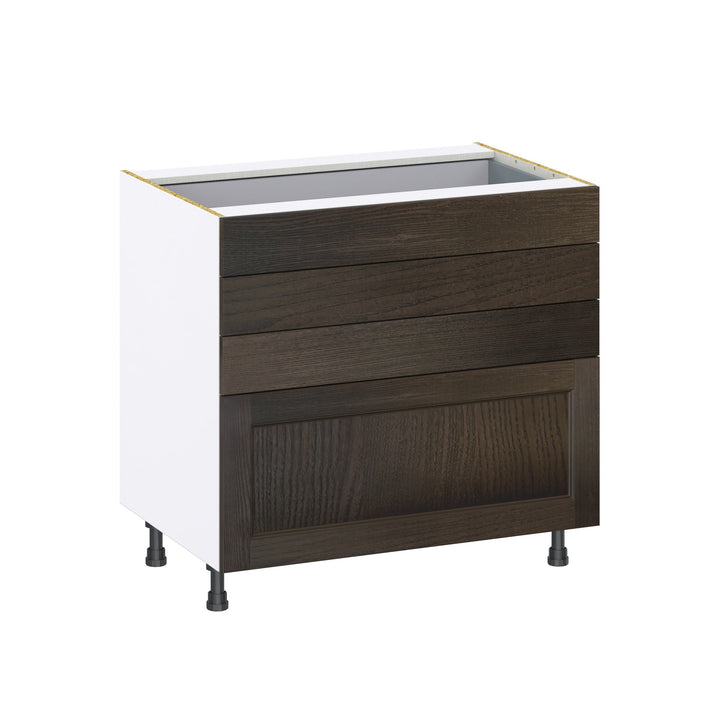 Hugo&Borg Montclaire 36-in W x 34.5-in H x 24-in D Wood 4-Drawer Base Fully Assembled Cabinet (Recessed Panel Style)