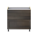 Hugo&Borg Montclaire 36-in W x 34.5-in H x 24-in D Wood 4-Drawer Base Fully Assembled Cabinet (Recessed Panel Style)