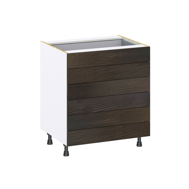 Hugo&Borg Montclaire 30-in W x 34.5-in H x 24-in D Wood 6-Drawer Base Fully Assembled Cabinet (Recessed Panel Style)