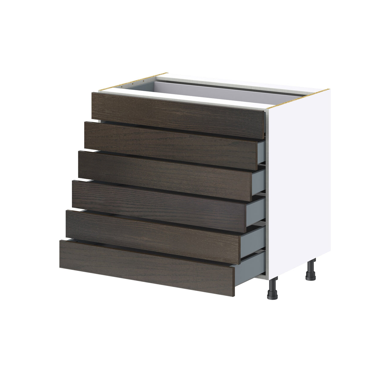 Hugo&Borg Montclaire 36-in W x 34.5-in H x 24-in D Wood 6-Drawer Base Fully Assembled Cabinet (Recessed Panel Style)