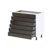 Hugo&Borg Montclaire 36-in W x 34.5-in H x 24-in D Wood 6-Drawer Base Fully Assembled Cabinet (Recessed Panel Style)