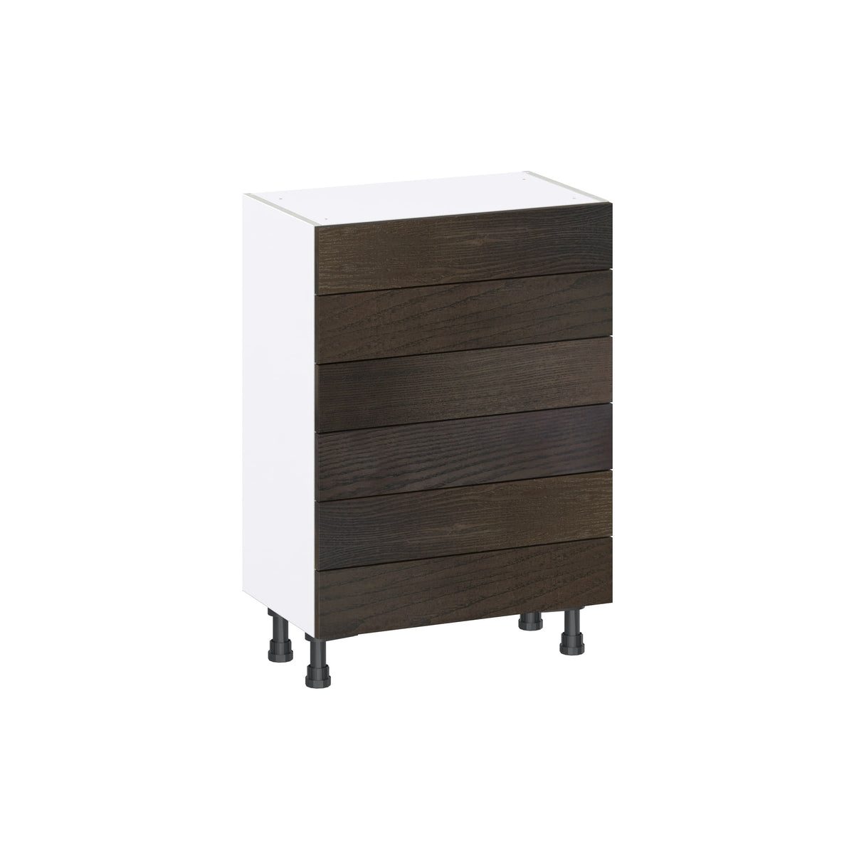Hugo&Borg Montclaire 24-in W x 34.5-in H x 14-in D Wood 6-Drawer Base Fully Assembled Cabinet (Recessed Panel Style)