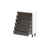 Hugo&Borg Montclaire 24-in W x 34.5-in H x 14-in D Wood 6-Drawer Base Fully Assembled Cabinet (Recessed Panel Style)