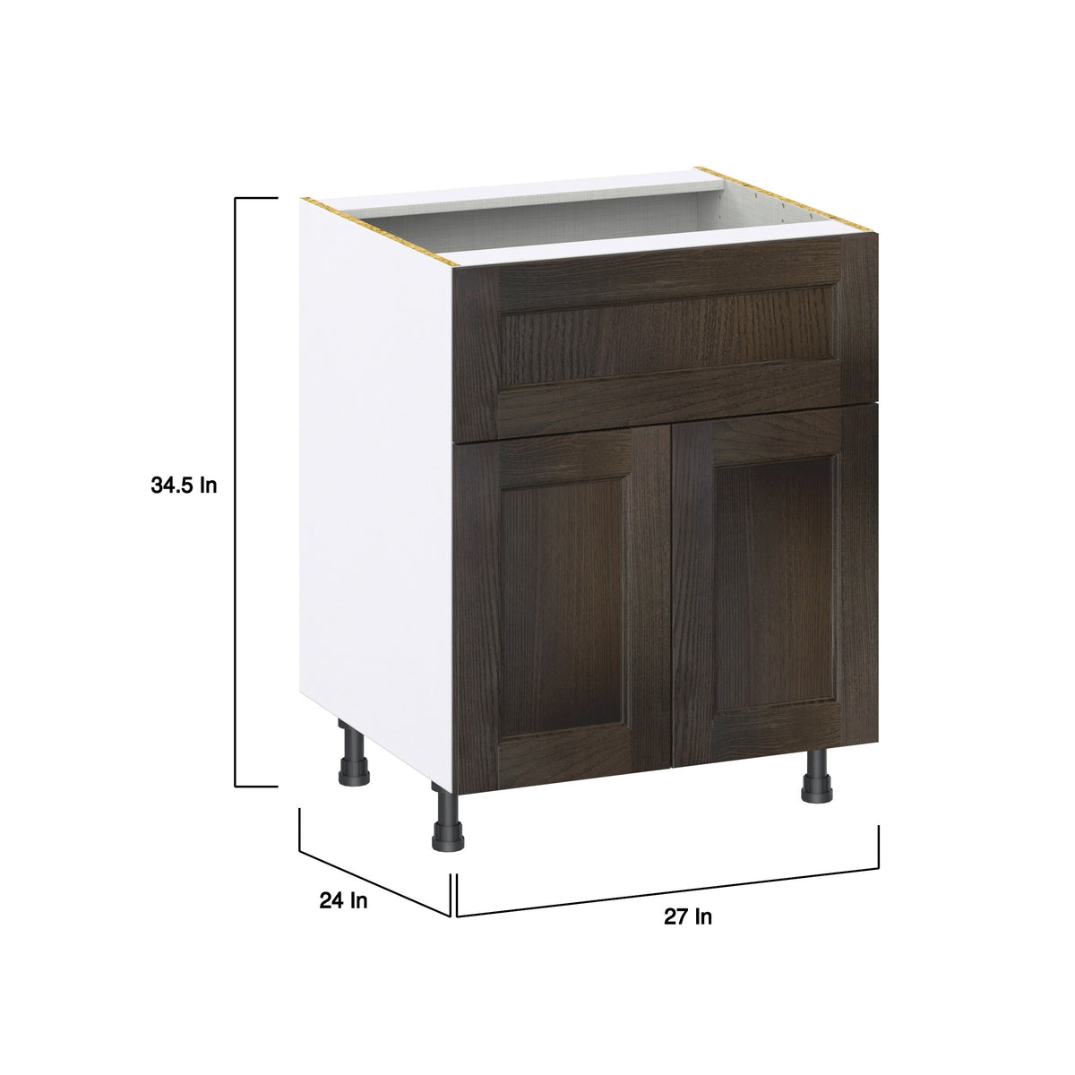 Hugo&Borg Montclaire 27-in W x 34.5-in H x 25-in D Wood 1-Drawer Base Fully Assembled Cabinet (Recessed Panel Shaker Style)
