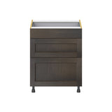 Hugo&Borg Montclaire 27-in W x 34.5-in H x 24-in D Wood 3-Drawer Base Fully Assembled Cabinet (Recessed Panel Style)