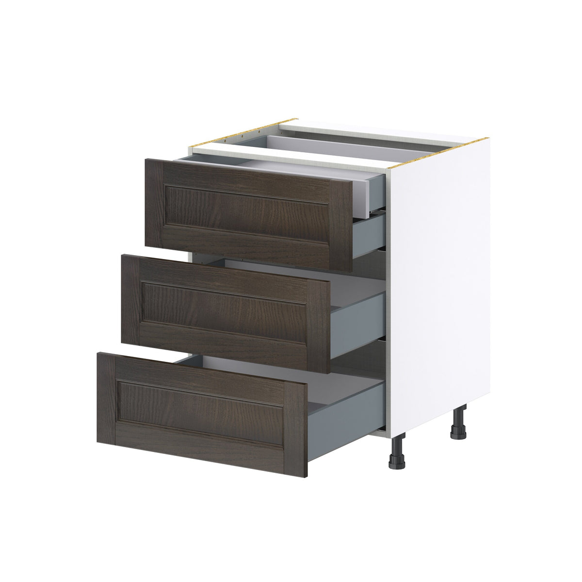 Hugo&Borg Montclaire 27-in W x 34.5-in H x 24-in D Wood 4-Drawer Base Fully Assembled Cabinet (Recessed Panel Style)