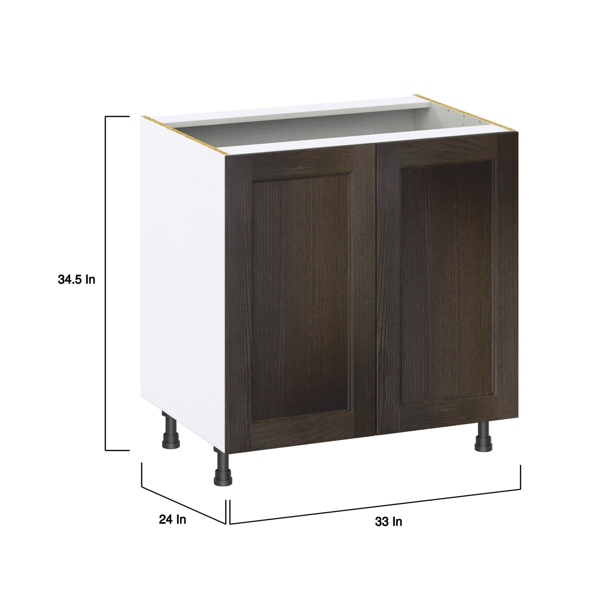 Hugo&Borg Montclaire 33-in W x 34.5-in H x 24-in D Wood Base Fully Assembled Cabinet (Recessed Panel Shaker Door Style)