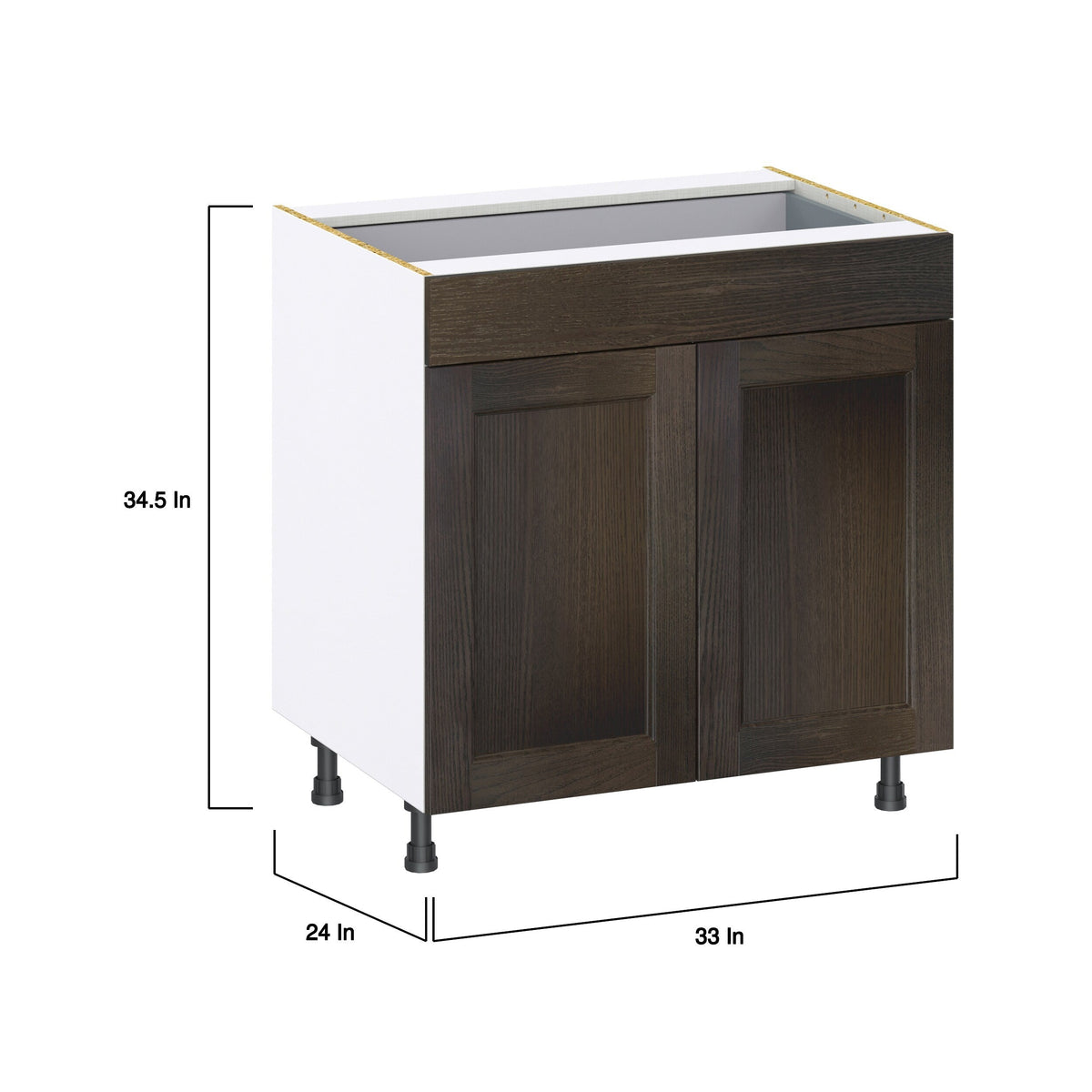 Hugo&Borg Montclaire 33-in W x 34.5-in H x 24-in D Wood 1-Drawer Base Fully Assembled Cabinet (Recessed Panel Shaker Style)