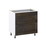 Hugo&Borg Montclaire 33-in W x 34.5-in H x 24-in D Wood 3-Drawer Base Fully Assembled Cabinet (Recessed Panel Style)