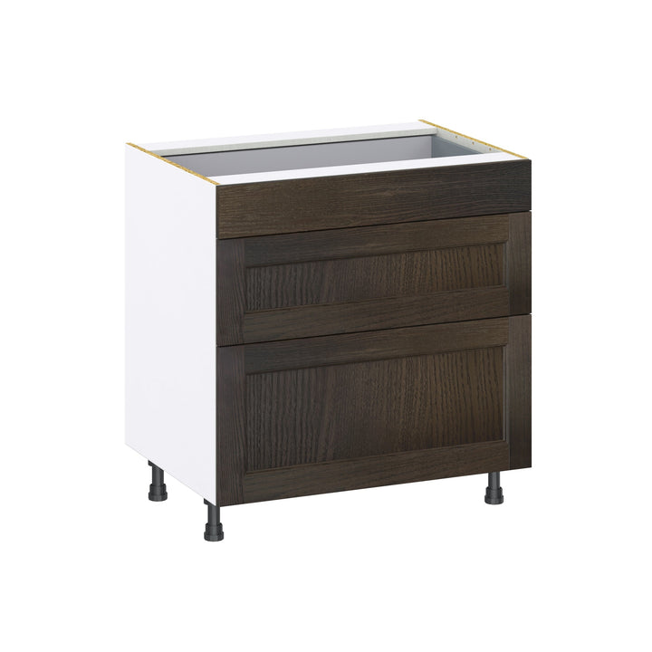 Hugo&Borg Montclaire 33-in W x 34.5-in H x 24-in D Wood 3-Drawer Base Fully Assembled Cabinet (Recessed Panel Style)
