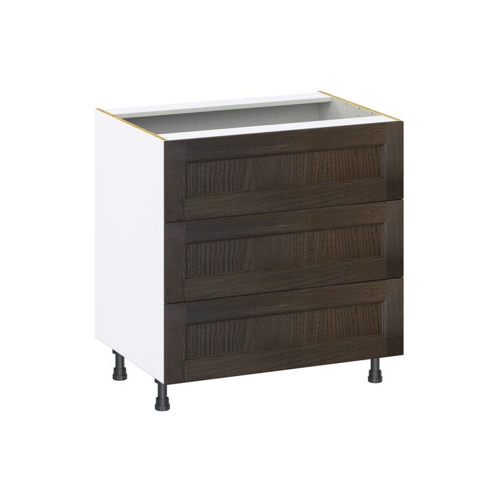 Hugo&Borg Montclaire 33-in W x 34.5-in H x 24-in D Wood 3-Drawer Base Fully Assembled Cabinet (Recessed Panel Style)