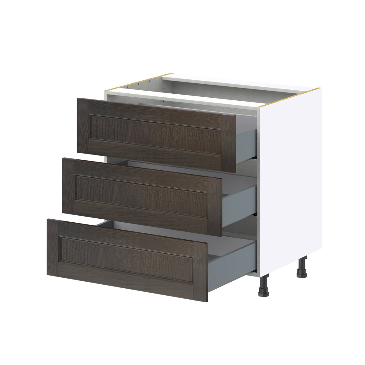 Hugo&Borg Montclaire 33-in W x 34.5-in H x 24-in D Wood 3-Drawer Base Fully Assembled Cabinet (Recessed Panel Style)