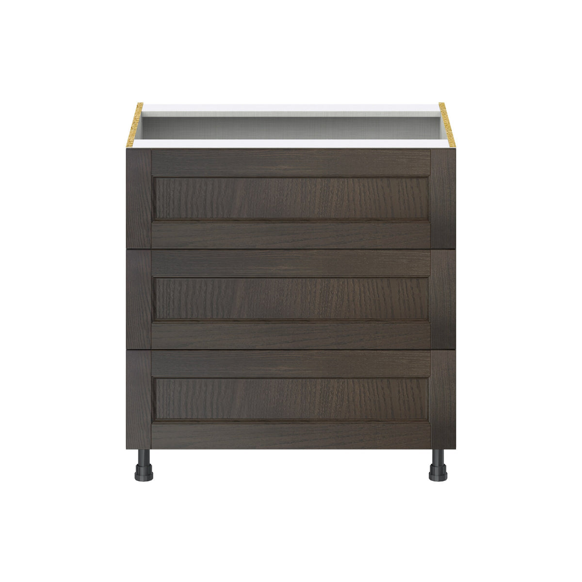 Hugo&Borg Montclaire 33-in W x 34.5-in H x 24-in D Wood 3-Drawer Base Fully Assembled Cabinet (Recessed Panel Style)