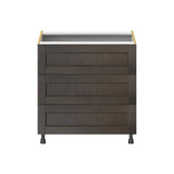 Hugo&Borg Montclaire 33-in W x 34.5-in H x 24-in D Wood 3-Drawer Base Fully Assembled Cabinet (Recessed Panel Style)