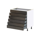 Hugo&Borg Montclaire 33-in W x 34.5-in H x 24-in D Wood 6-Drawer Base Fully Assembled Cabinet (Recessed Panel Style)