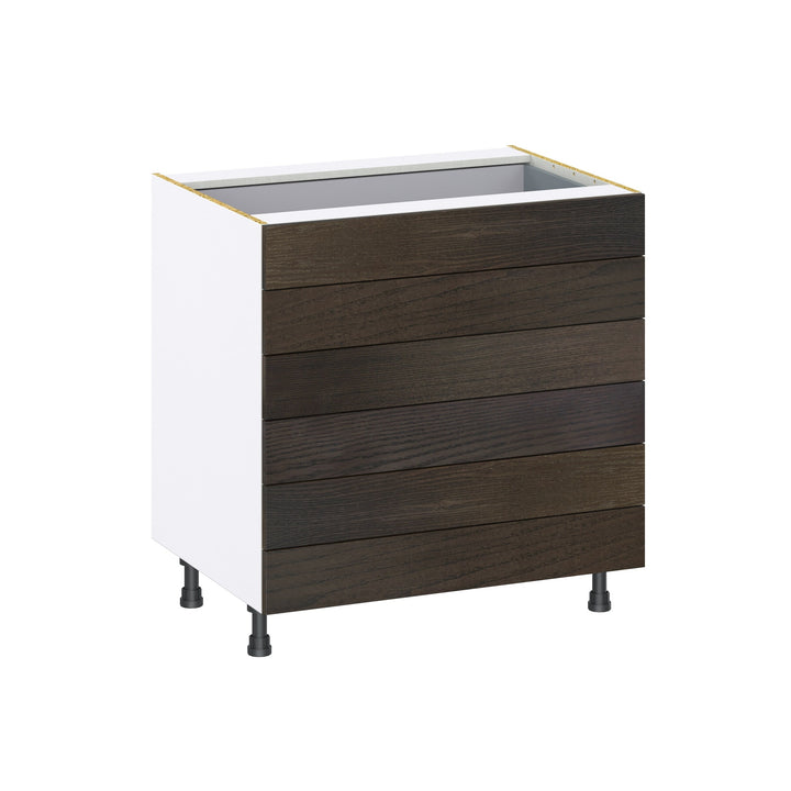 Hugo&Borg Montclaire 33-in W x 34.5-in H x 24-in D Wood 6-Drawer Base Fully Assembled Cabinet (Recessed Panel Style)