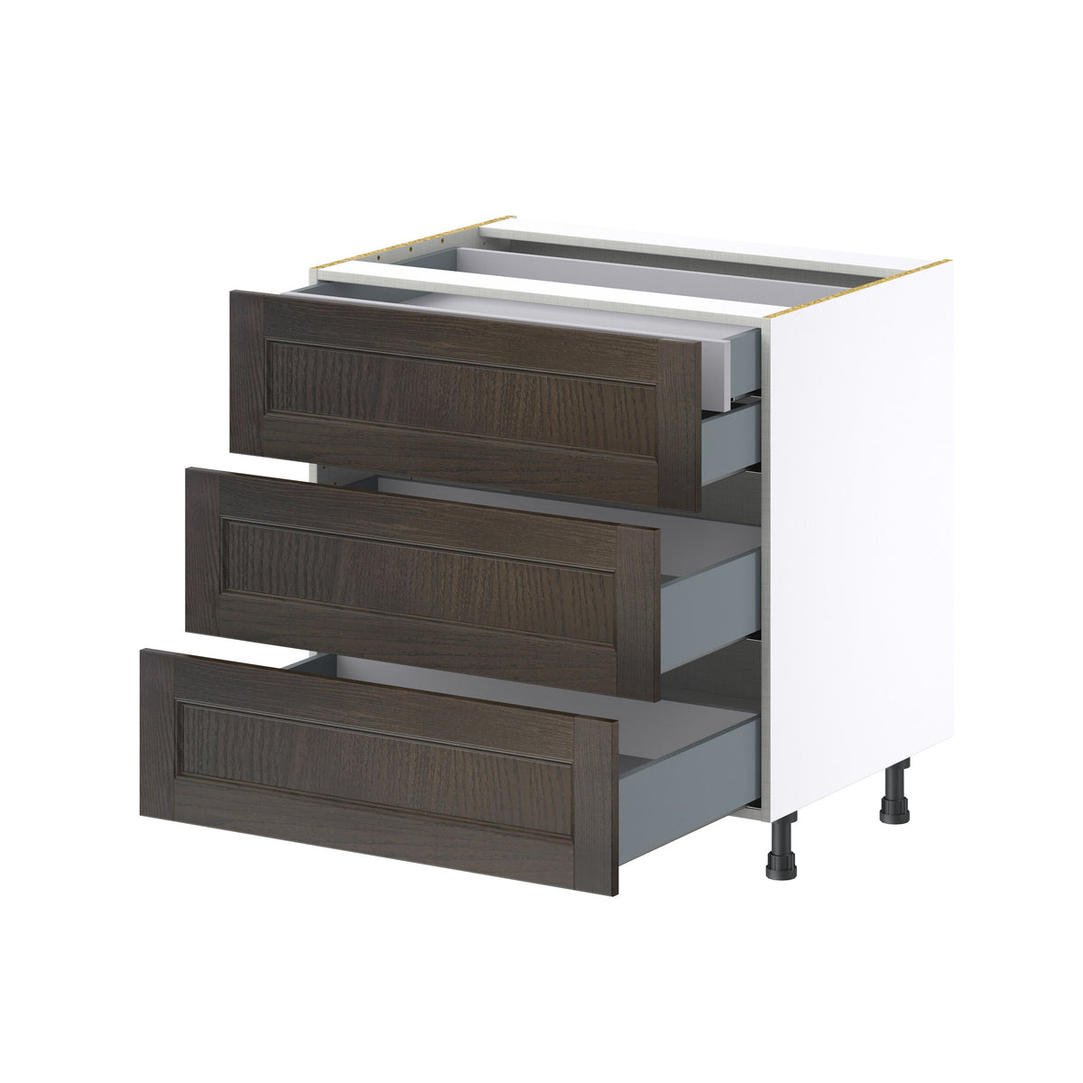 Hugo&Borg Montclaire 33-in W x 34.5-in H x 24-in D Wood 4-Drawer Base Fully Assembled Cabinet (Recessed Panel Style)