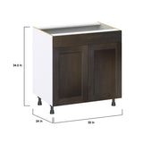 Hugo&Borg Montclaire 33-in W x 34.5-in H x 24-in D Wood Sink Base Fully Assembled Cabinet (Recessed Panel Shaker Style)