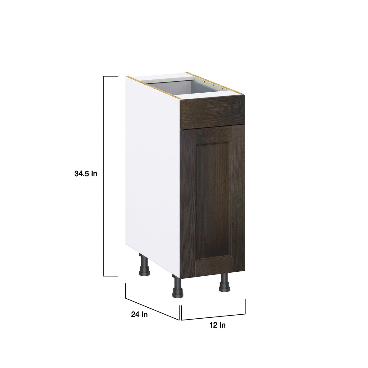 Hugo&Borg Montclaire 12-in W x 34.5-in H x 24-in D Wood 1-Drawer Base Fully Assembled Cabinet (Recessed Panel Shaker Style)