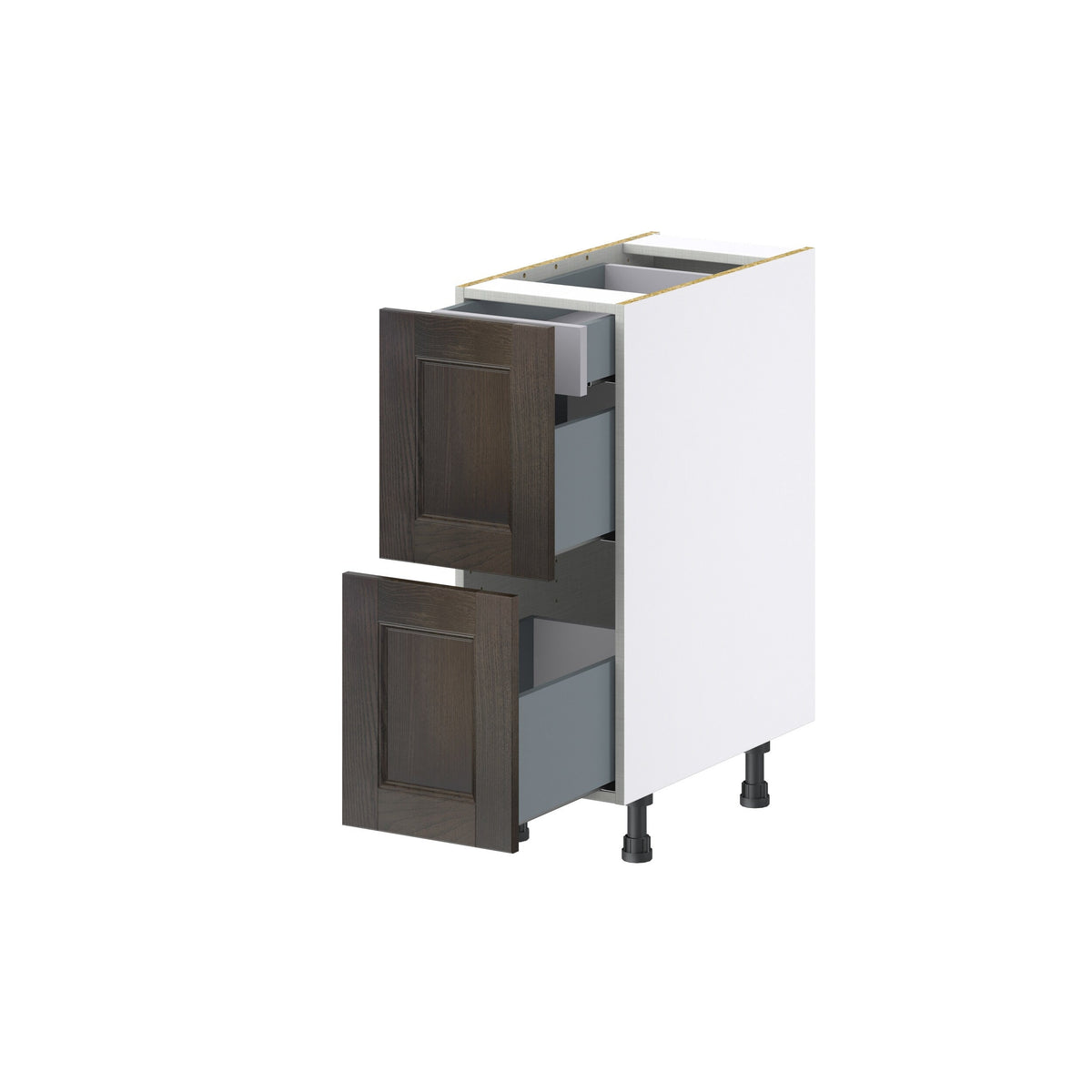 Hugo&Borg Montclaire 12-in W x 34.5-in H x 24-in D Wood 3-Drawer Base Fully Assembled Cabinet (Recessed Panel Style)