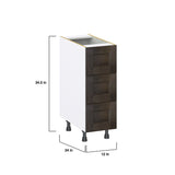 Hugo&Borg Montclaire 12-in W x 34.5-in H x 24-in D Wood 3-Drawer Base Fully Assembled Cabinet (Recessed Panel Style)