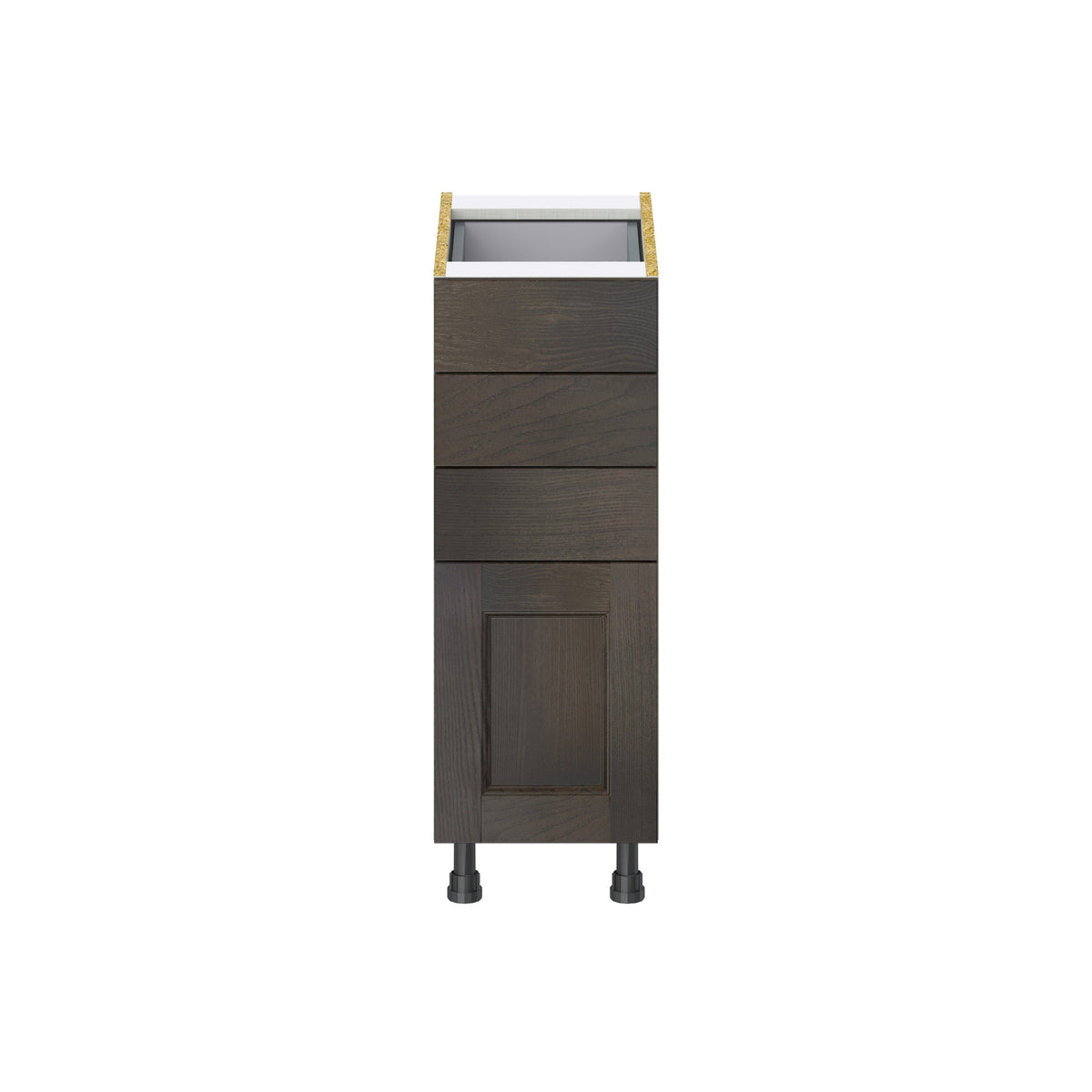 Hugo&Borg Montclaire 12-in W x 34.5-in H x 24-in D Wood 4-Drawer Base Fully Assembled Cabinet (Recessed Panel Style)